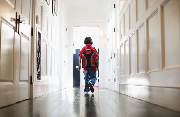 child leaving