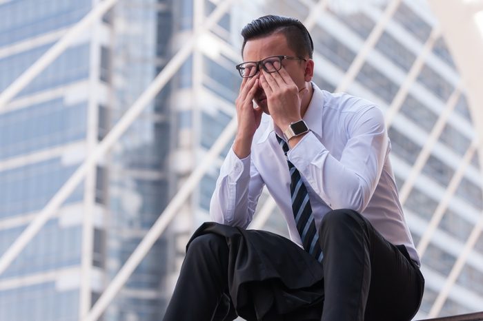 Frustrated business people has crisis problem with their jobs, feeling upset business concept.