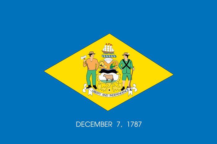 The flag of the United States of America State Delaware