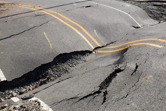 Cracks in the road, roadway violation
