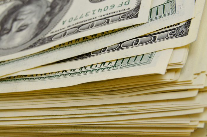 Cash dollars lying on the plane.