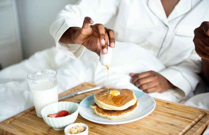 breakfast in bed. Romantic anniversary ideas
