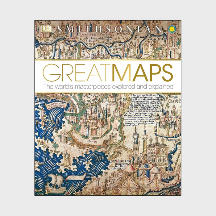 Book cover showcases intricate historical map details; centered text reads 