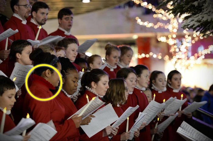 BRISTOL - NOV 7: Bristol Cathedral Choir peform in Cabot Circus shopping mall on Nov 7, 2014 in Bristol, UK. The choir performed traditional Christmas carols for visitors to the mall.