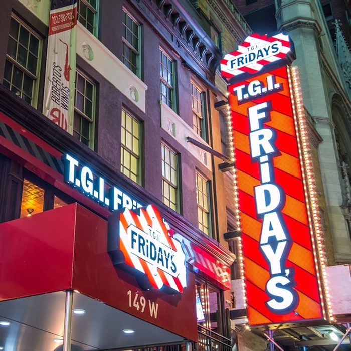 T.G.I's Friday neon sign in Manhattan.