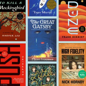 Book covers are displayed side by side, featuring titles: 
