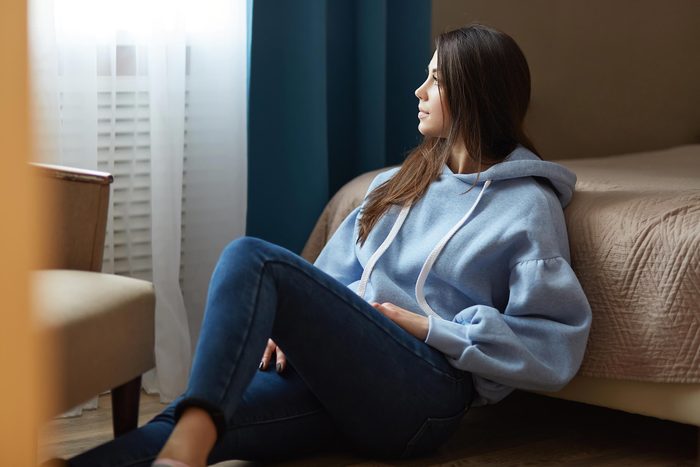 girl window calm relax thinking