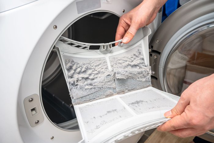 Dust And Dirt Trapped By The Clothes Dryer Filter