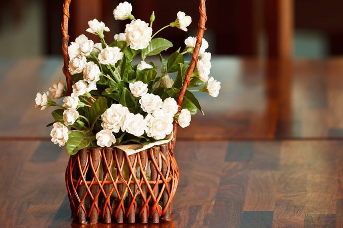 Fake jasmine on table