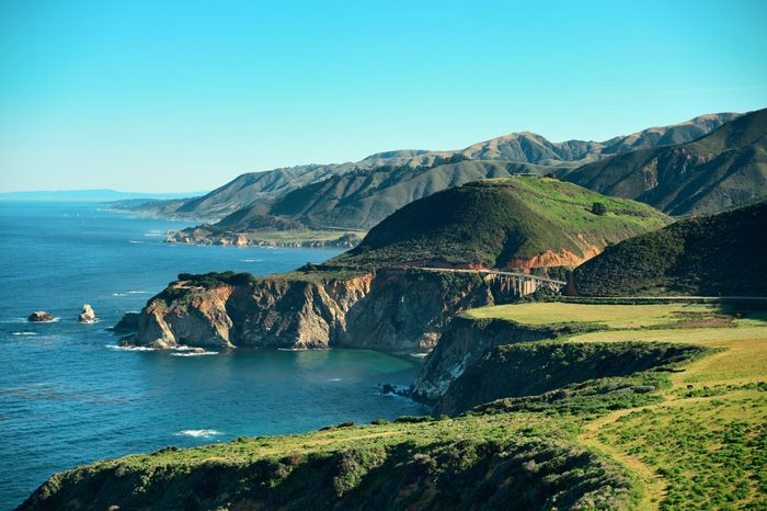 Seascape in Big Sur in California.