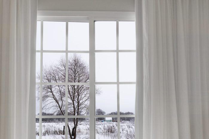 view from the window of a winter forest