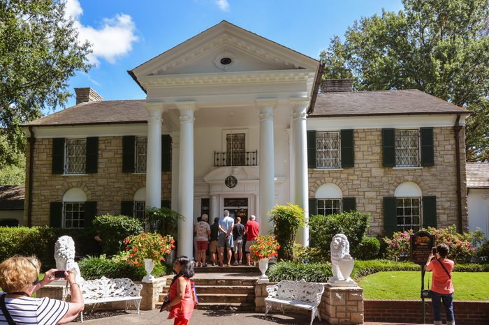 Tourists visit Elvis Presley's Graceland Mansion