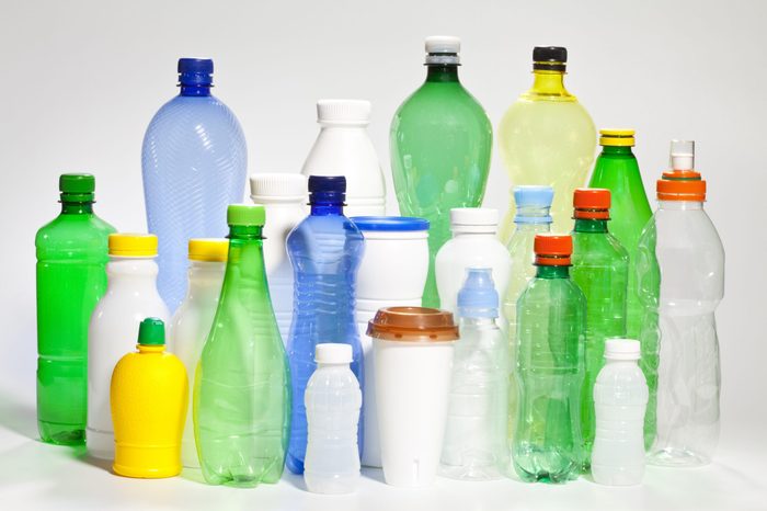 Plastic containers.