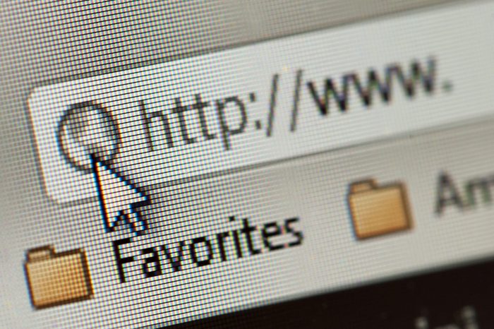 Browser: macro shot of www and cursor