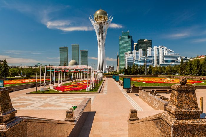Bayterek Tower, Nurzhol Bulvar. Kazakhstan, Astana, July 24, 2017