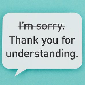 Speech bubble displays crossed-out 