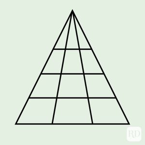 Pyramid grid, comprising intersecting lines, creates geometric sections on a light green background.