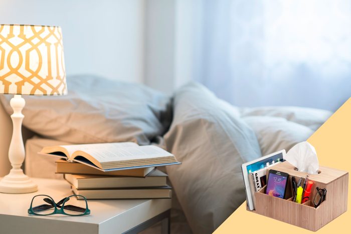 bedside table with suggested product