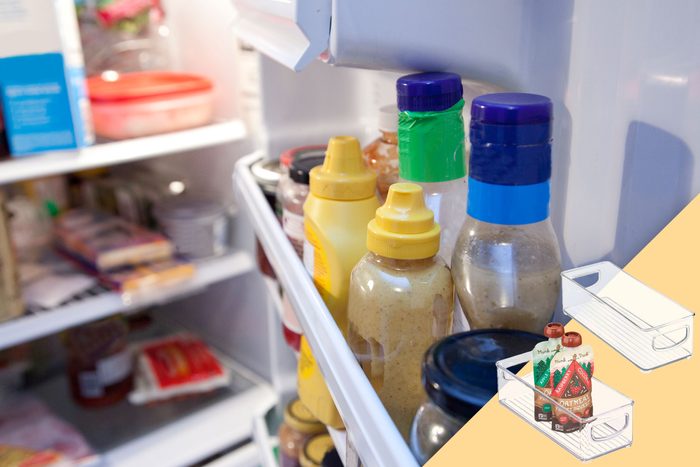 open refrigerator; with suggested product