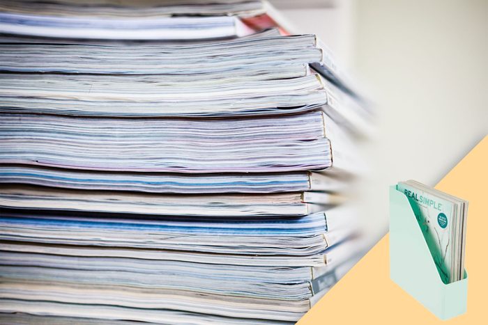 stack of magazines and catalogs with suggested product