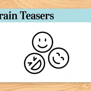 Smiley faces expressing different emotions in a white box labeled 