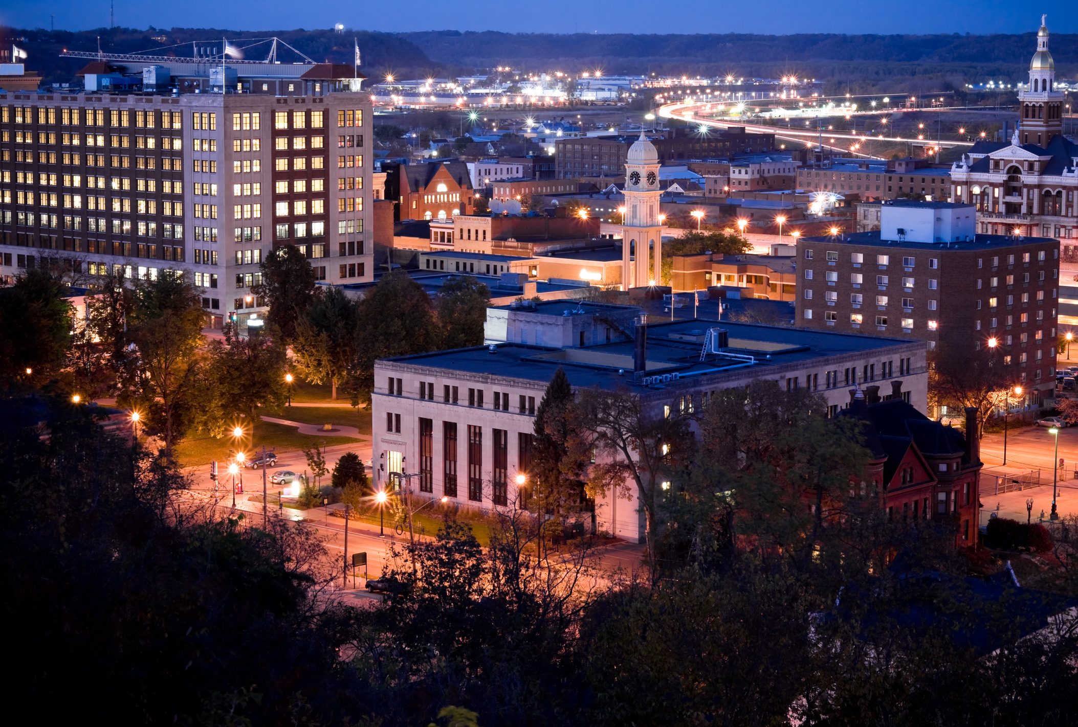Downtown Dubuque at Night