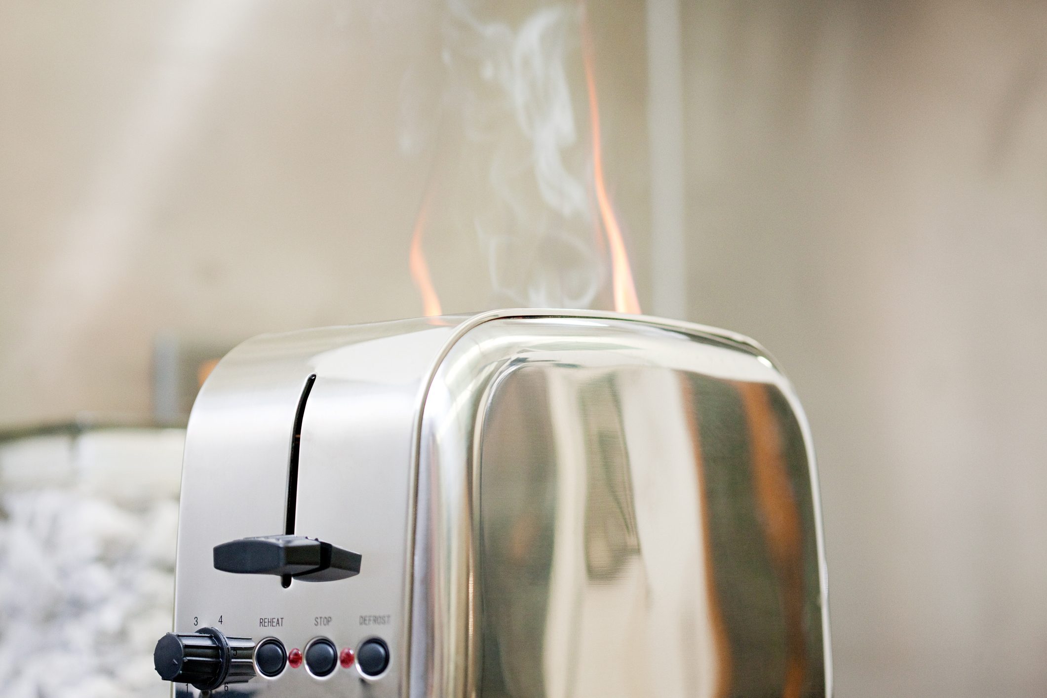 Toaster on fire