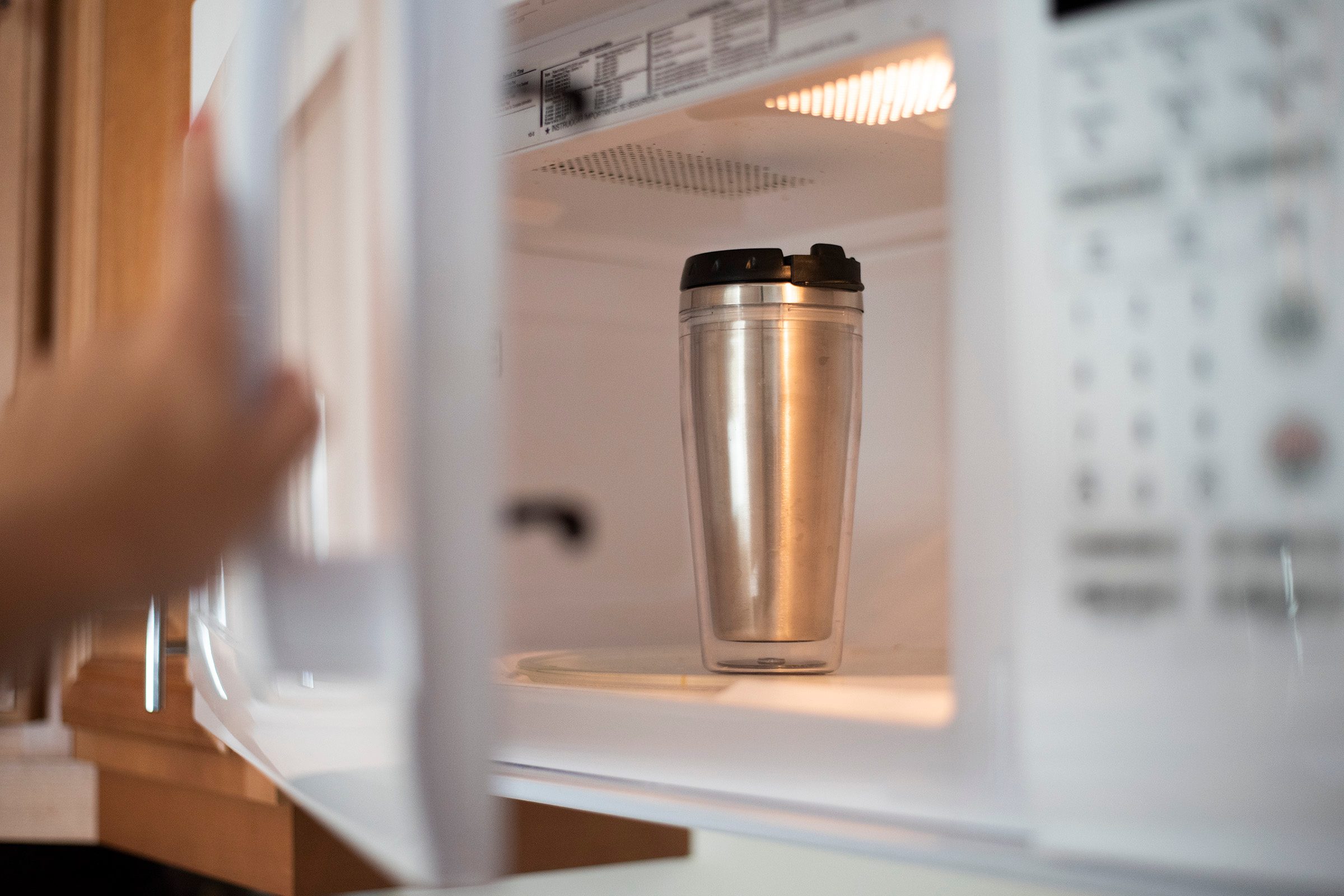 microwave stainless steel mug