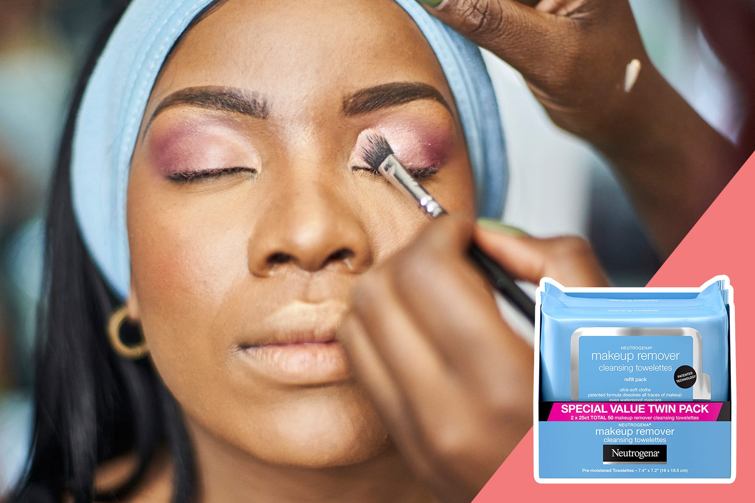 Applying eyeshadow 