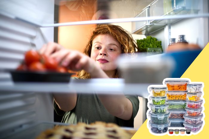 Foods without a lid with inset of tupperware