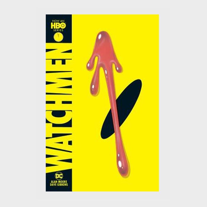 Red liquid drips on a yellow background; text reads 