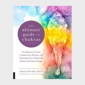 Book cover depicts a human outline with swirling colors, featuring chakra points, beside text: 