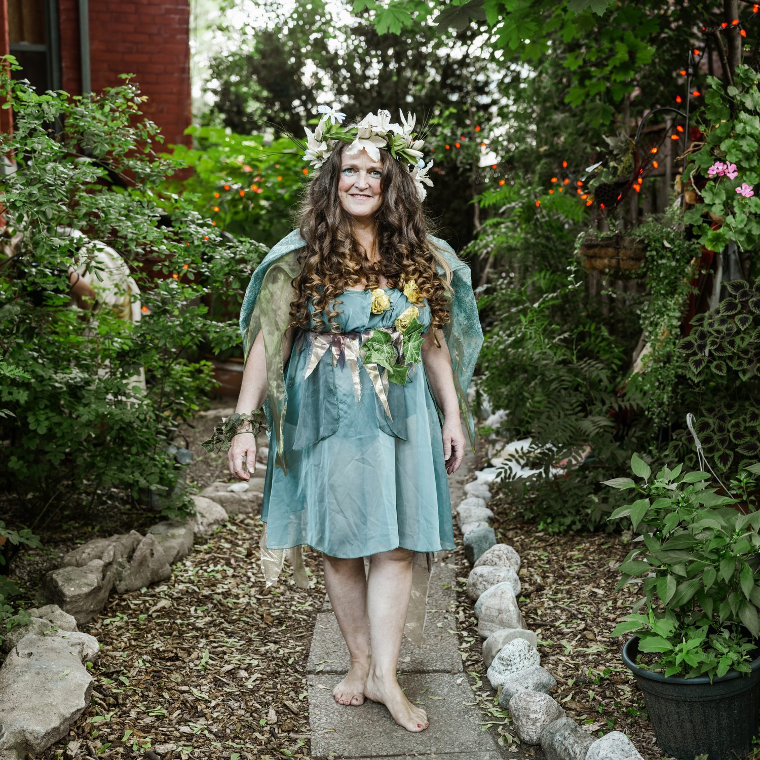 Actress during the play in outdoor theatre