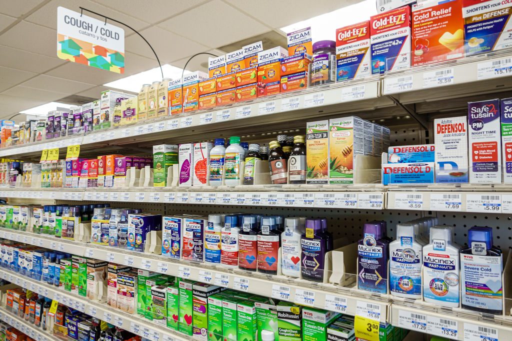 Miami Beach, Florida, Navarro Pharmacy, cough medicine, cold and flu, over the counter medication aisle