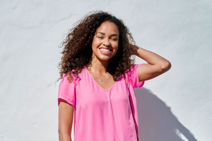 happy woman smiling