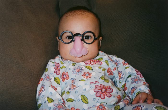 Baby Wearing Funny Mask