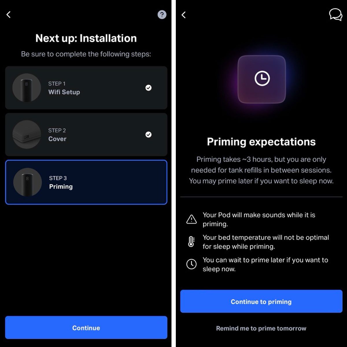 Eight Sleep Pod 3 Cover App Screenshot