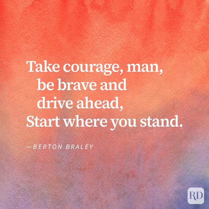 Excerpt of poem about life by Berton Braley on watercolor background