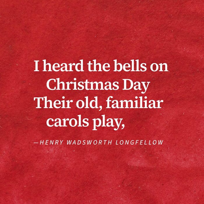Except from poem "Christmas Bells" By Henry Wadsworth Longfellow on a red watercolour background