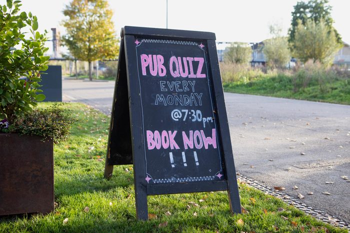 trivia night sign