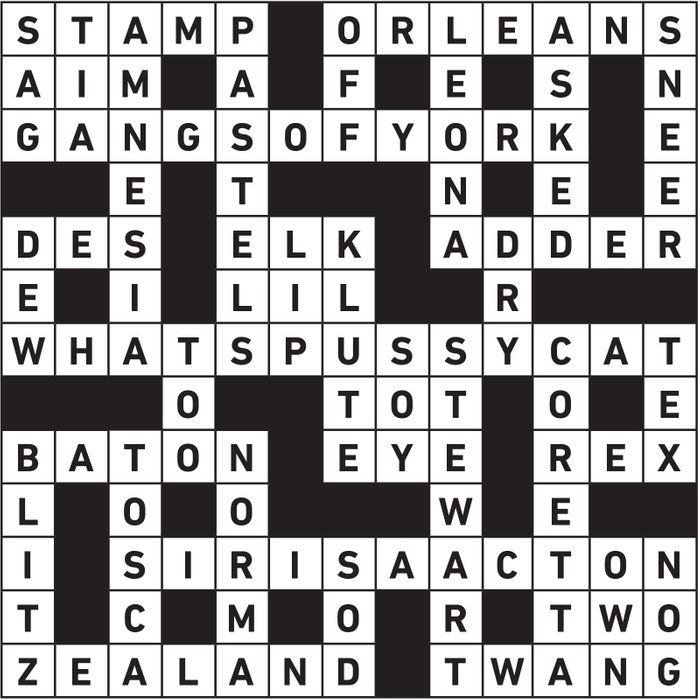 Feb 2021 Printable Crossword Answers