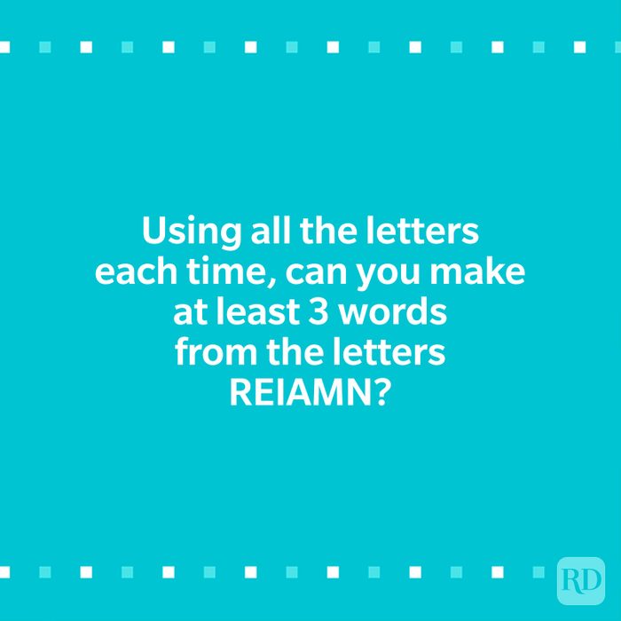 Forming Words Mensa Quiz