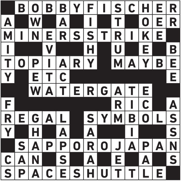 November 2022 Printable Crossword Answers
