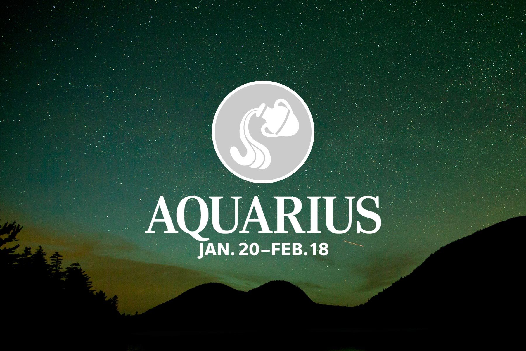 Zodiac Sign Colors Aquarius on galaxy background, green and yellow