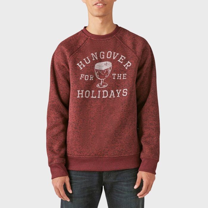Sweatshirt displays text 