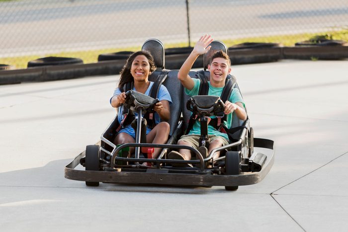 110 Romantic And Fun Date Ideas To Spark A Connection - couple go-karting