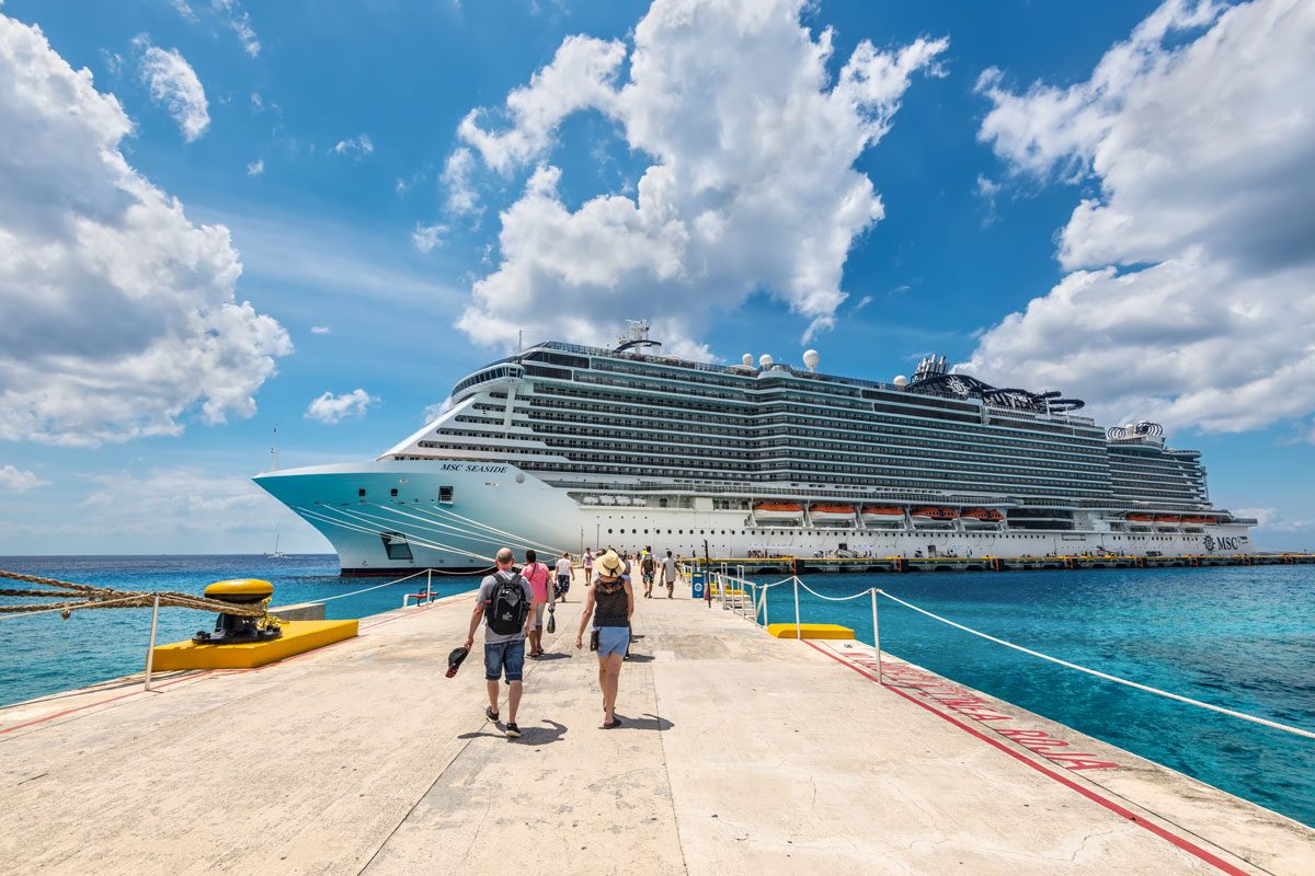 Cruise Ship Msc Seaside At Cozumel Island Mexico