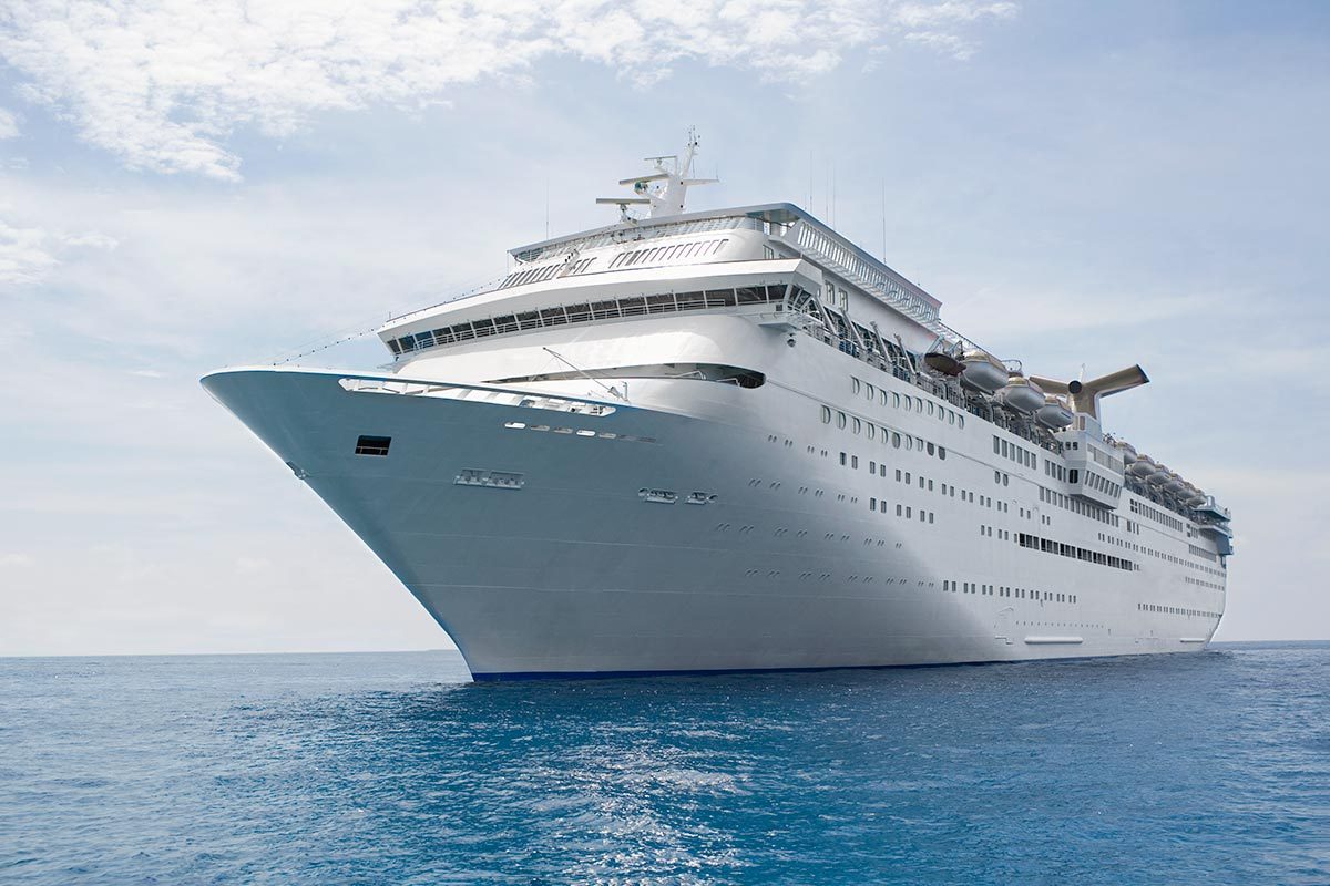 Cruise ship in caribbean sea