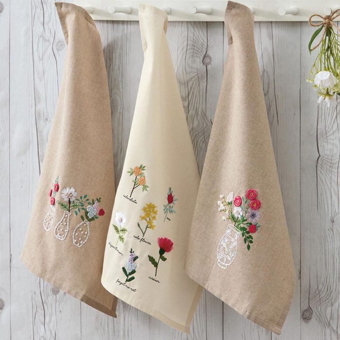 Floral Embroidery Towels